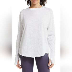 Zella Relaxed Long Sleeve Slub Jersey T-Shirt NWOT